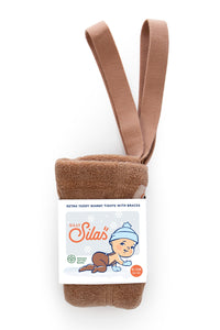 Silly Silas, teddy maillot met voetjes - light brown