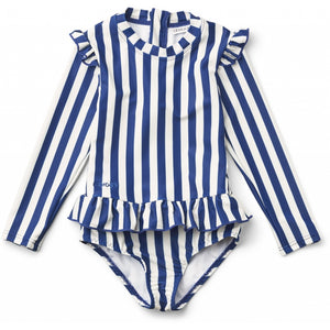 Liewood, swim jumpsuit Sille - surf blue cream stripe