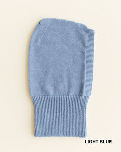 Hvid, balaclava muts - light blue