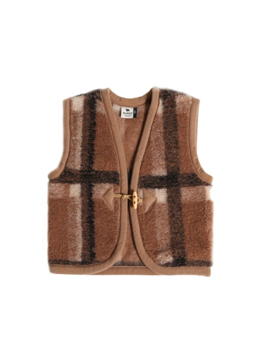 Alwero, wollen bodywarmer - checkered brown