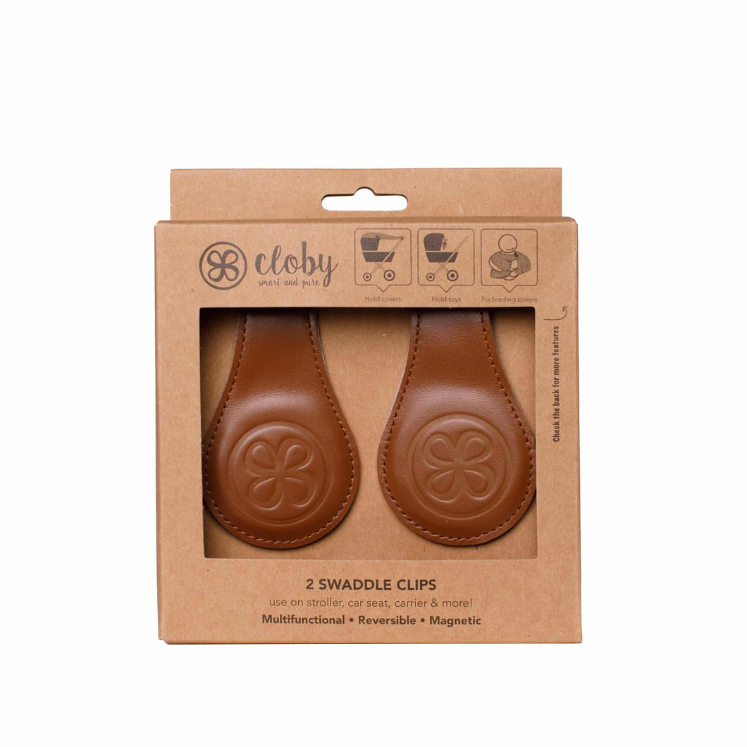 Cloby, swaddle clips - brown
