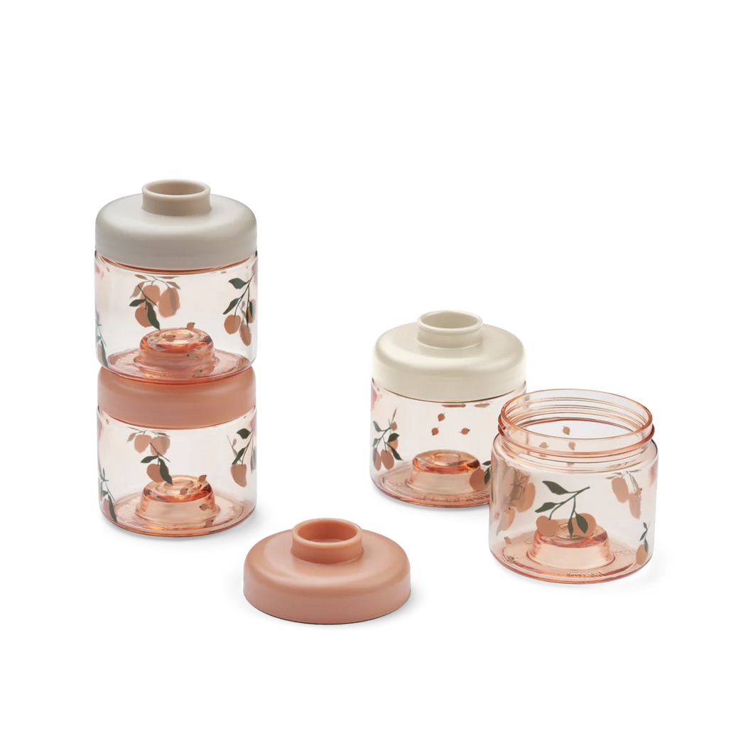 Liewood, set van 4 stapelbare bewaarpotjes dominique - peach