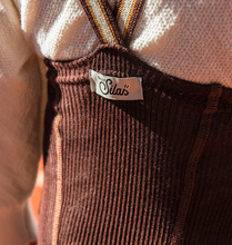 Afbeelding in Gallery-weergave laden, Silly Silas, maillot zonder voetjes - chocolate brown striped