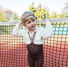 Afbeelding in Gallery-weergave laden, Silly Silas, maillot zonder voetjes - chocolate brown striped