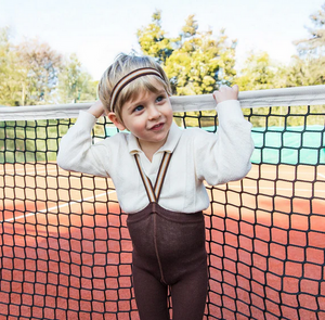 Silly Silas, maillot zonder voetjes - chocolate brown striped