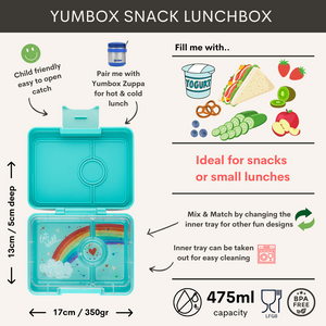 Yumbox, snack 3 vakken - misty aqua rainbow