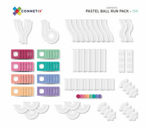 Connetix, pastel ball run pack - 106 stuks