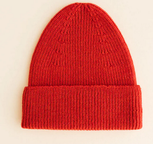 Hvid, beanie Fonzie - red
