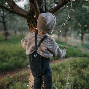 Silly Silas, granny maillot zonder voetjes - rib charcoal
