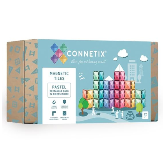 Connetix, pastel rectangles pack - 24 stuks