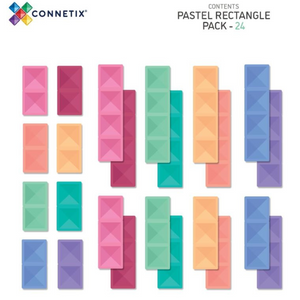 Connetix, pastel rectangles pack - 24 stuks