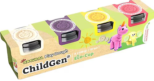 Childgen, natuurlijke speel klei - 4 set WH-PU-YE-PI