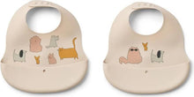 Afbeelding in Gallery-weergave laden, Liewood, Tilda silicone slabbetjes (2) - cats &amp; dogs sandy