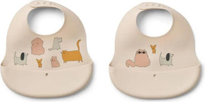 Liewood, Tilda silicone slabbetjes (2) - cats & dogs sandy