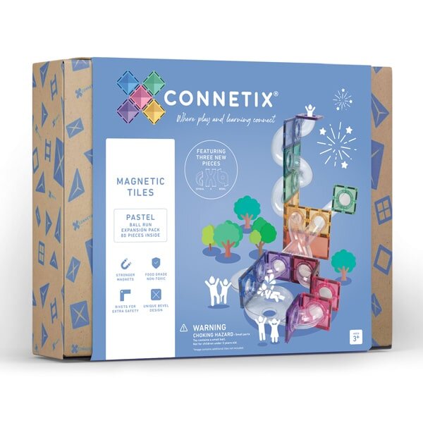 Connetix, pastel ball run extension pack - 80 stuks