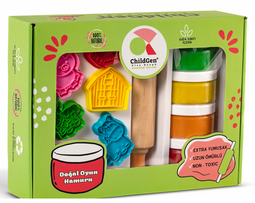 Childgen, natuurlijke speel klei - farm set