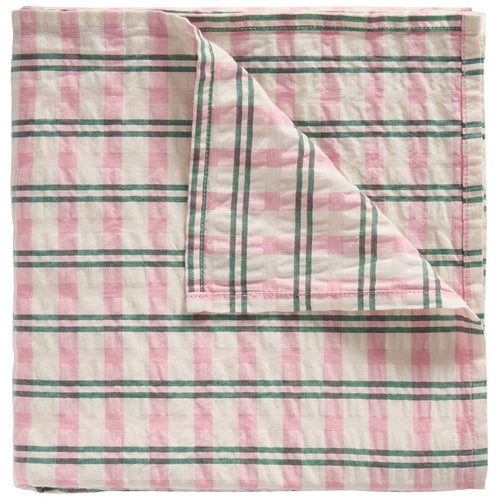 Garbo & Friends, swaddle - seersucker check carnation