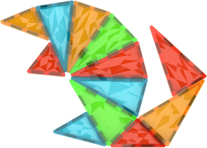 GeoMag, magnetic tiles gems - 44 stuks