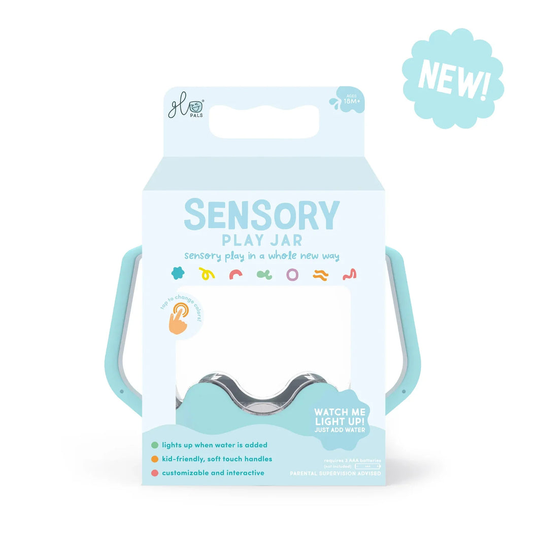 Glo Pals, light up sensory jar -  frosty blue