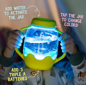 Glo Pals, light up sensory jar - coral red