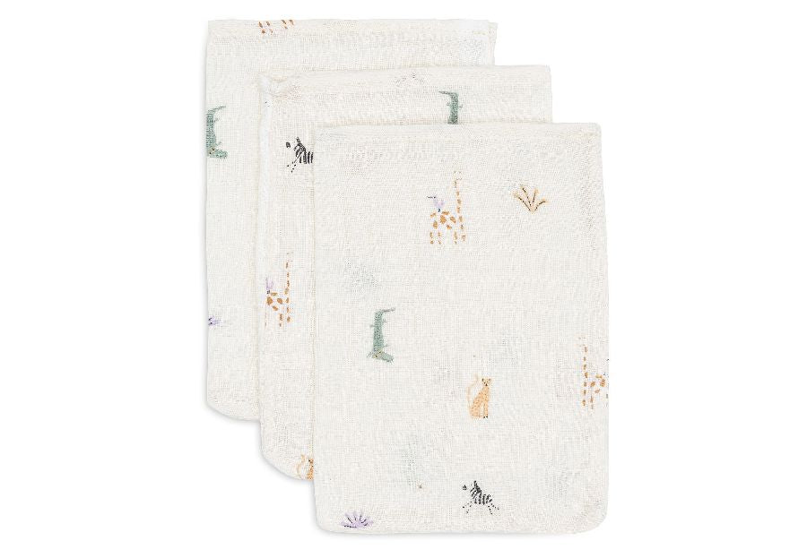 Jollein, tetra washandjes - jungle jambo