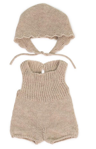 Miniland, poppenkleertjes - knitted set sand