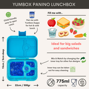 Yumbox, lunchbox panino 4 vakken - Monte Carlo blue race cars