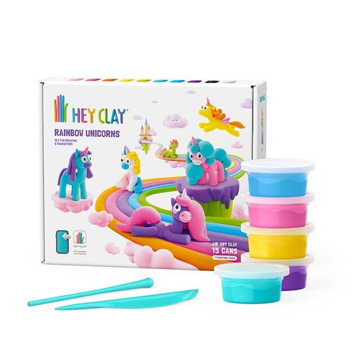 Hey Clay, boetseerklei - rainbow unicorns