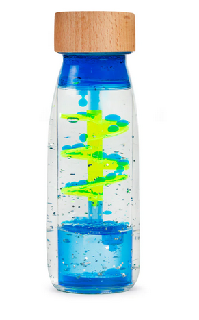 Petit Boum, sensory move bottle - spiral blue