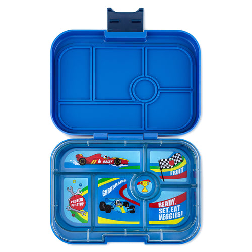 Yumbox, lunchbox original 6 vakken - surf blue race cars