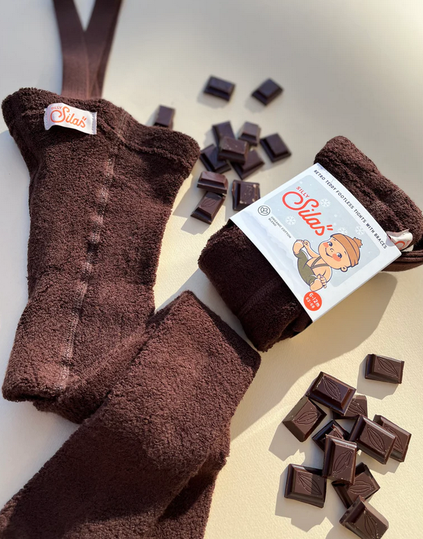 Silly Silas, teddy maillot zonder voetjes - chocolate brown
