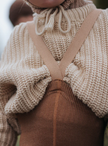 Silly Silas, WOOLY maillot zonder voetjes - cappuccino brown