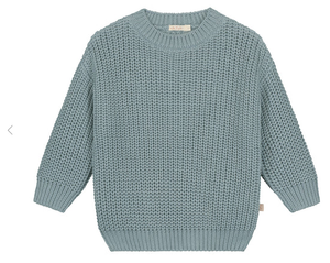Yuki, knitted sweater - ocean
