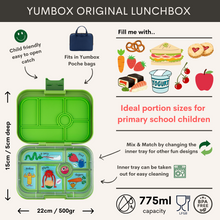 Afbeelding in Gallery-weergave laden, Yumbox, lunchbox original 6 vakken - matcha green monsters