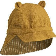 Afbeelding in Gallery-weergave laden, Liewood, Gorm zonnehoedje - golden caramel/white check / SWIM AWAY