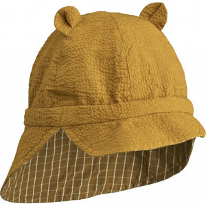 Liewood, Gorm zonnehoedje - golden caramel/white check / SWIM AWAY