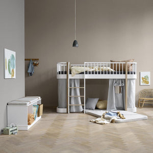 Oliver Furniture - Low loft bed Wood+ oak