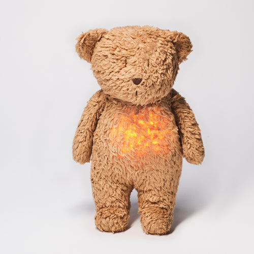 Moonie, knuffelbeer light & sound - capuccino natur