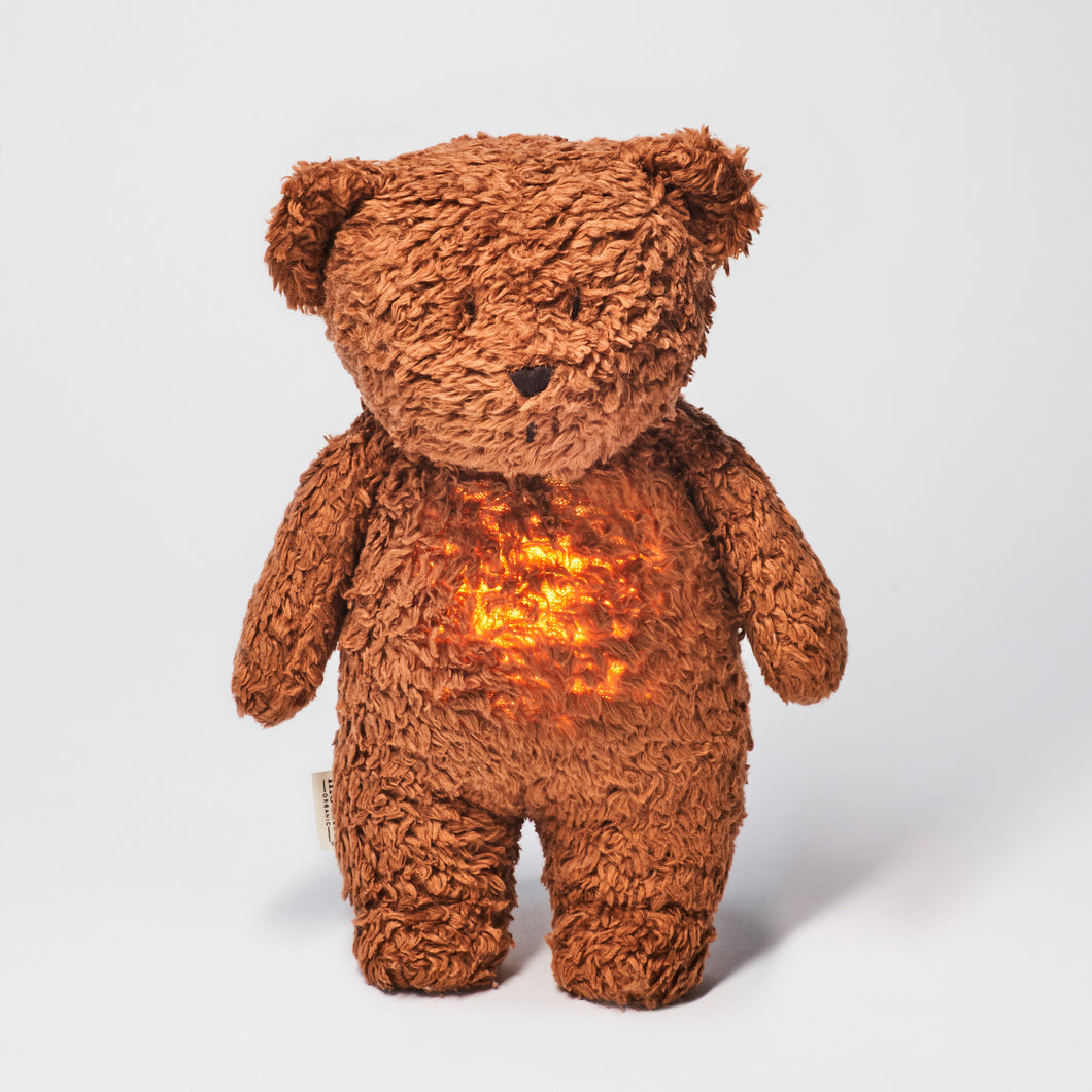 Moonie, knuffelbeer light & sound - caramel natur