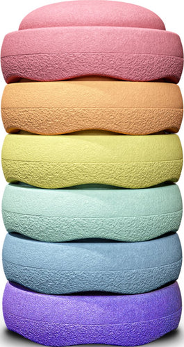 Stapelstein, set van 6 - rainbow pastel