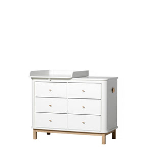 Oliver Furniture - commode met 6 lades Wood oak + small changing unit