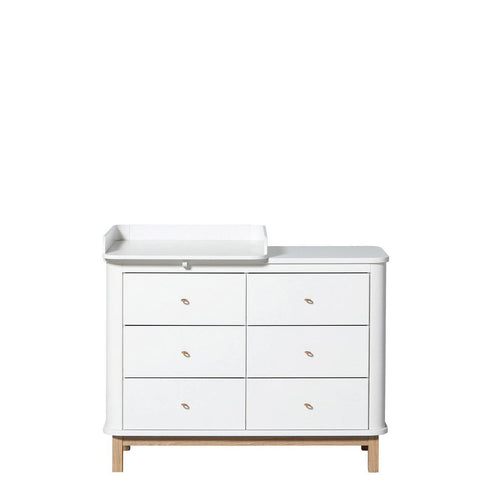 Oliver Furniture - commode met 6 lades Wood oak + small changing unit