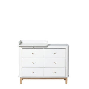 Oliver Furniture - commode met 6 lades Wood oak + small changing unit