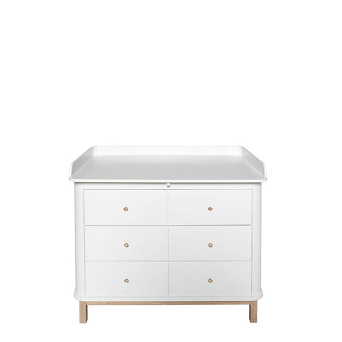 Oliver Furniture - commode met 6 lades Wood oak + large changing unit