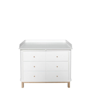 Oliver Furniture - commode met 6 lades Wood oak + large changing unit