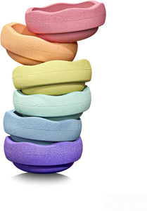 Stapelstein, set van 6 - rainbow pastel
