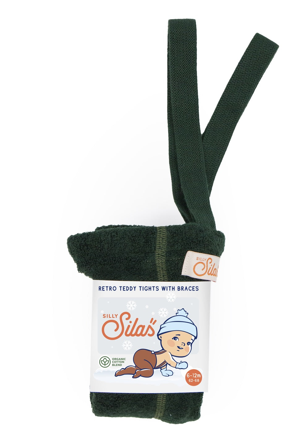 Silly Silas, teddy maillot met voetjes - dark forest green
