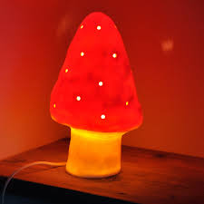 Nachtlamp, rode paddestoel