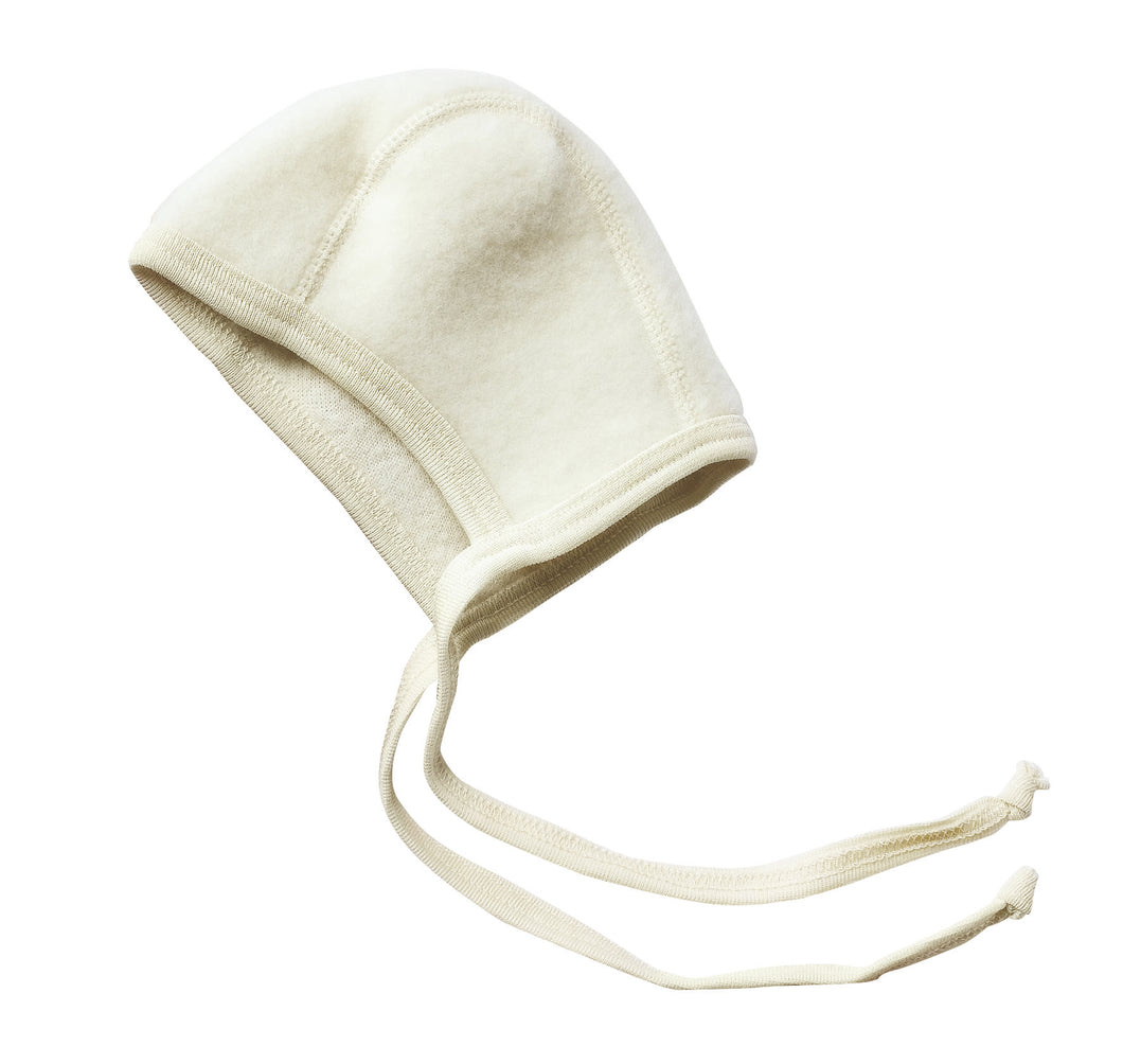 Engel Natur, wol-fleece bonnet - natural
