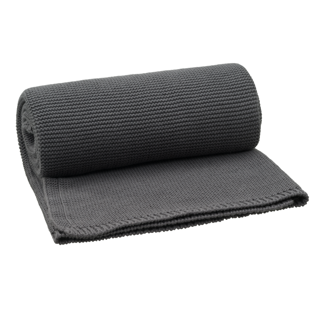 Fresk, gebreid dekentje - dark grey